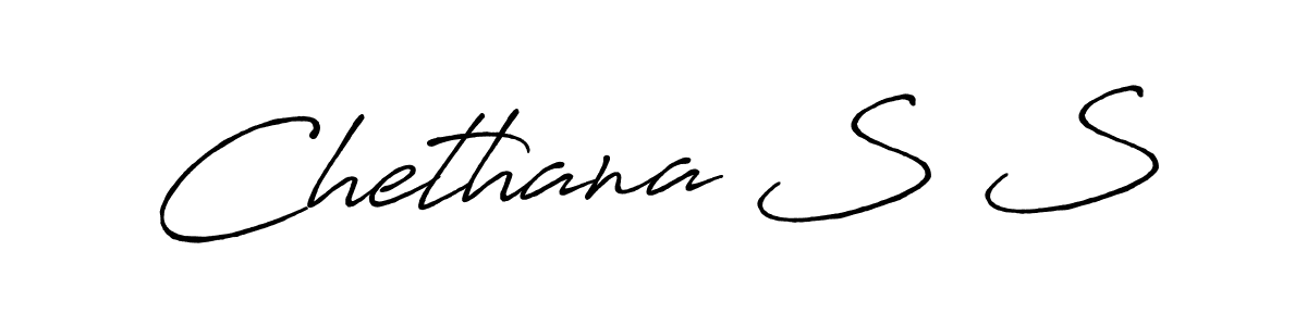How to make Chethana S S name signature. Use Antro_Vectra_Bolder style for creating short signs online. This is the latest handwritten sign. Chethana S S signature style 7 images and pictures png