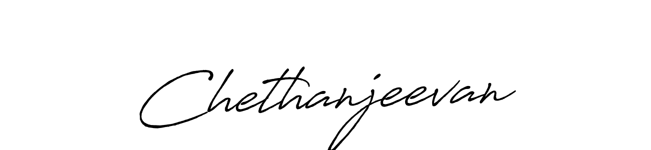 Use a signature maker to create a handwritten signature online. With this signature software, you can design (Antro_Vectra_Bolder) your own signature for name Chethanjeevan. Chethanjeevan signature style 7 images and pictures png