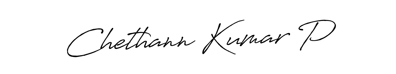 Create a beautiful signature design for name Chethann Kumar P. With this signature (Antro_Vectra_Bolder) fonts, you can make a handwritten signature for free. Chethann Kumar P signature style 7 images and pictures png
