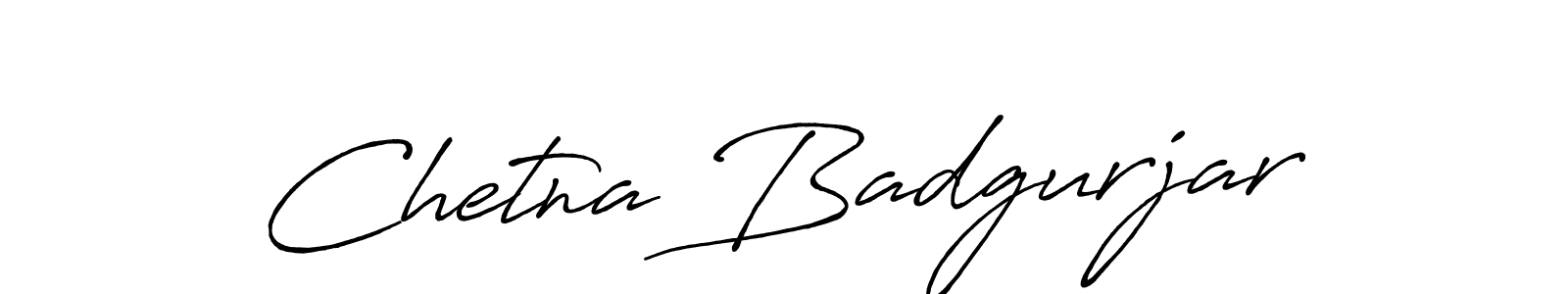 Create a beautiful signature design for name Chetna Badgurjar. With this signature (Antro_Vectra_Bolder) fonts, you can make a handwritten signature for free. Chetna Badgurjar signature style 7 images and pictures png