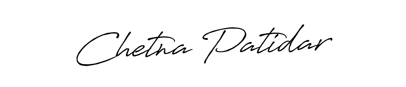 How to make Chetna Patidar name signature. Use Antro_Vectra_Bolder style for creating short signs online. This is the latest handwritten sign. Chetna Patidar signature style 7 images and pictures png