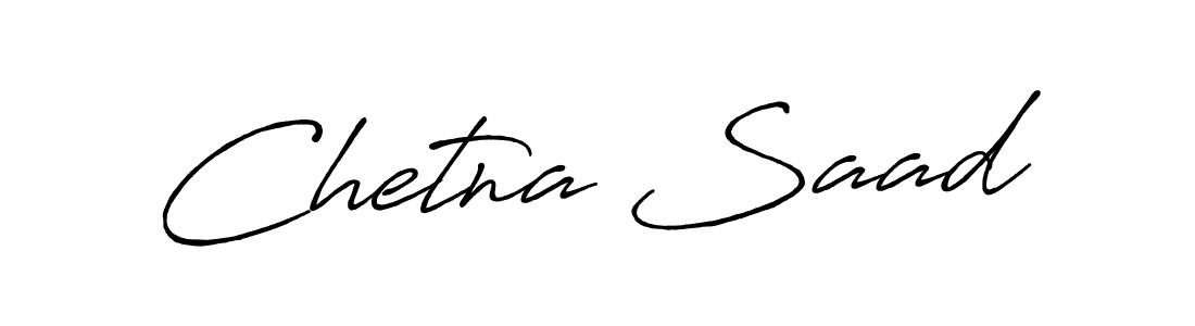 How to make Chetna Saad name signature. Use Antro_Vectra_Bolder style for creating short signs online. This is the latest handwritten sign. Chetna Saad signature style 7 images and pictures png