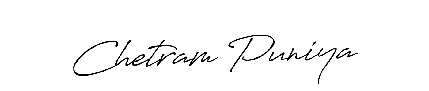 Design your own signature with our free online signature maker. With this signature software, you can create a handwritten (Antro_Vectra_Bolder) signature for name Chetram Puniya. Chetram Puniya signature style 7 images and pictures png
