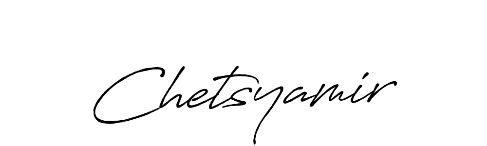 The best way (Antro_Vectra_Bolder) to make a short signature is to pick only two or three words in your name. The name Chetsyamir include a total of six letters. For converting this name. Chetsyamir signature style 7 images and pictures png