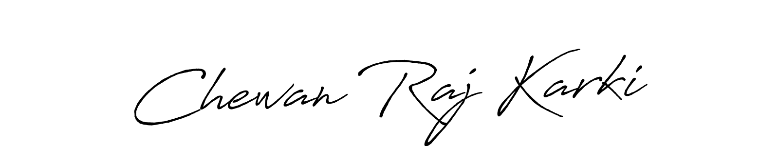 How to make Chewan Raj Karki name signature. Use Antro_Vectra_Bolder style for creating short signs online. This is the latest handwritten sign. Chewan Raj Karki signature style 7 images and pictures png