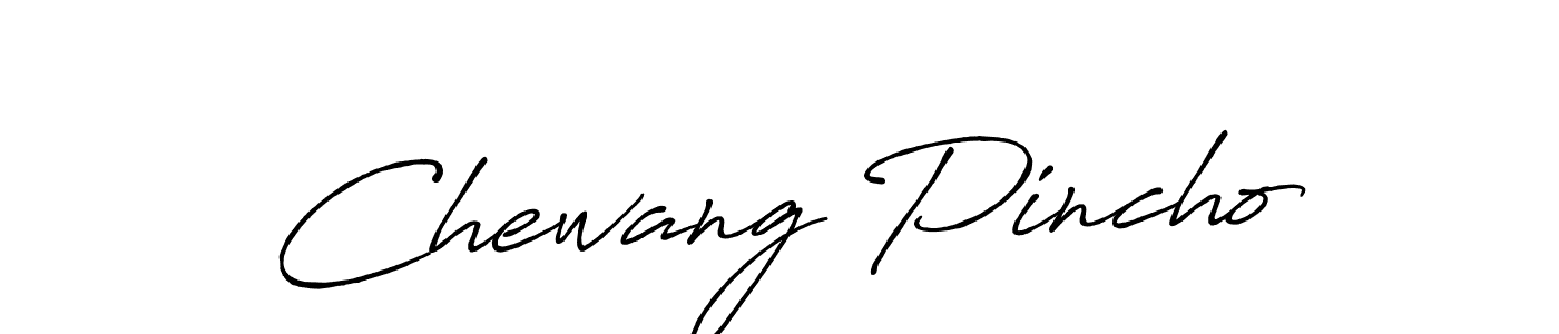 You can use this online signature creator to create a handwritten signature for the name Chewang Pincho. This is the best online autograph maker. Chewang Pincho signature style 7 images and pictures png