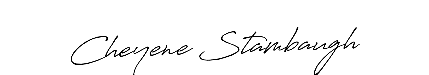 Make a beautiful signature design for name Cheyene Stambaugh. With this signature (Antro_Vectra_Bolder) style, you can create a handwritten signature for free. Cheyene Stambaugh signature style 7 images and pictures png