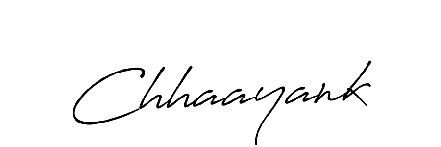 Use a signature maker to create a handwritten signature online. With this signature software, you can design (Antro_Vectra_Bolder) your own signature for name Chhaayank. Chhaayank signature style 7 images and pictures png