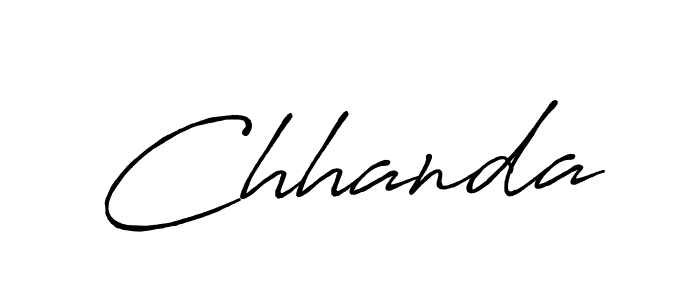 Make a beautiful signature design for name Chhanda. With this signature (Antro_Vectra_Bolder) style, you can create a handwritten signature for free. Chhanda signature style 7 images and pictures png