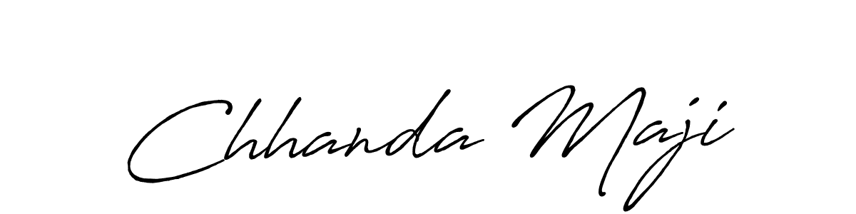 Antro_Vectra_Bolder is a professional signature style that is perfect for those who want to add a touch of class to their signature. It is also a great choice for those who want to make their signature more unique. Get Chhanda Maji name to fancy signature for free. Chhanda Maji signature style 7 images and pictures png