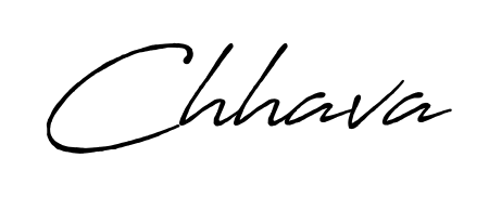 A sleek calligraphic signature for name Chhava utilizing Antro_Vectra_Bolder styling. Great for adding personal signatures to photos and art. Chhava signature style 7 images and pictures png
