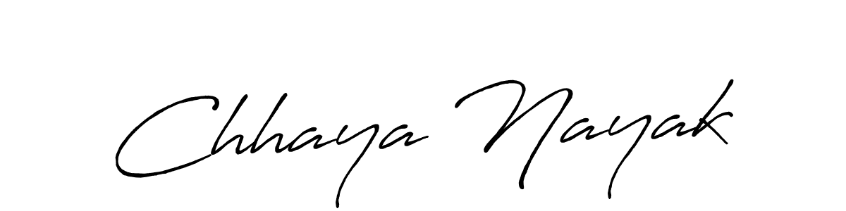 How to make Chhaya Nayak name signature. Use Antro_Vectra_Bolder style for creating short signs online. This is the latest handwritten sign. Chhaya Nayak signature style 7 images and pictures png