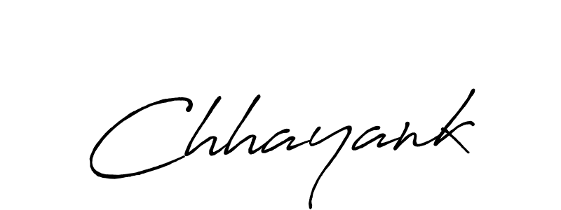 Design your own signature with our free online signature maker. With this signature software, you can create a handwritten (Antro_Vectra_Bolder) signature for name Chhayank. Chhayank signature style 7 images and pictures png