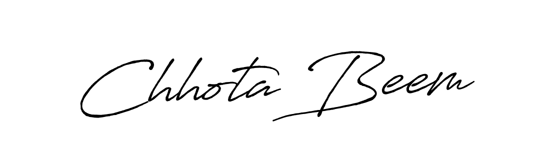 Make a beautiful signature design for name Chhota Beem. With this signature (Antro_Vectra_Bolder) style, you can create a handwritten signature for free. Chhota Beem signature style 7 images and pictures png