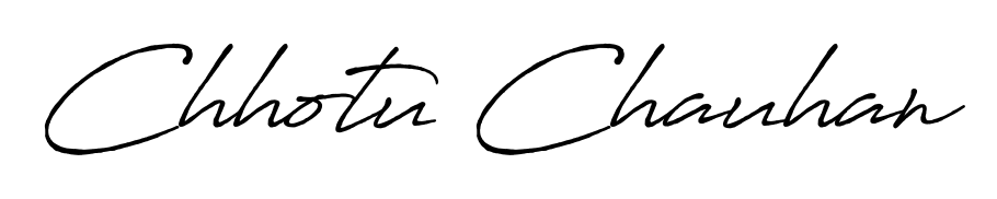 Create your official email sign-off with Chhotu Chauhan name in Antro_Vectra_Bolder style. Crisp, clean, and perfectly legible across all screens. Chhotu Chauhan signature style 7 images and pictures png