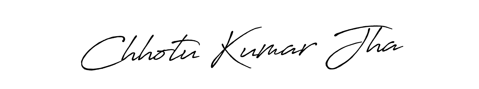Create a beautiful signature design for name Chhotu Kumar Jha. With this signature (Antro_Vectra_Bolder) fonts, you can make a handwritten signature for free. Chhotu Kumar Jha signature style 7 images and pictures png