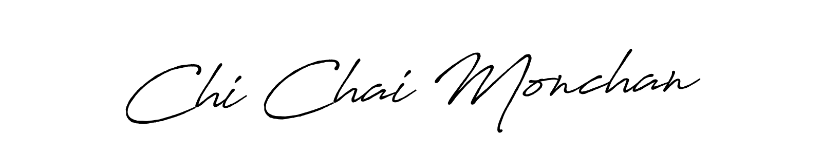 Create a beautiful signature design for name Chi Chai Monchan. With this signature (Antro_Vectra_Bolder) fonts, you can make a handwritten signature for free. Chi Chai Monchan signature style 7 images and pictures png