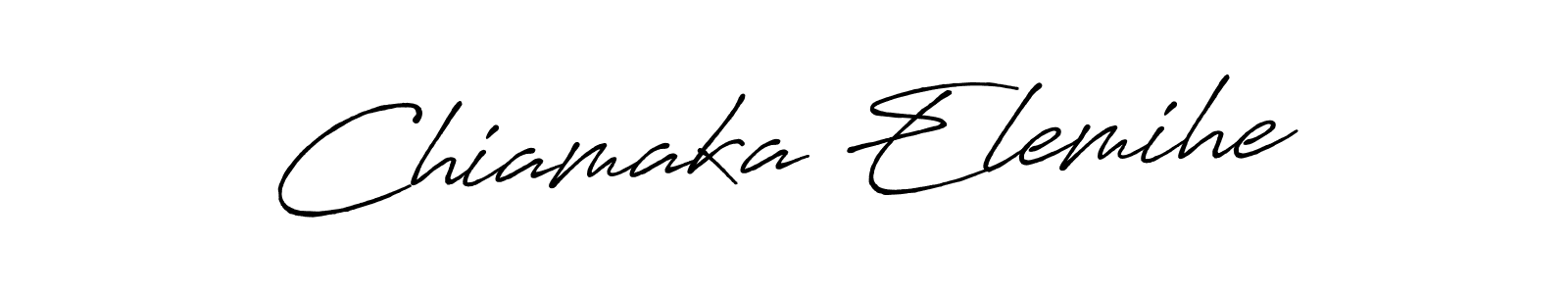 Make a beautiful signature design for name Chiamaka Elemihe. With this signature (Antro_Vectra_Bolder) style, you can create a handwritten signature for free. Chiamaka Elemihe signature style 7 images and pictures png