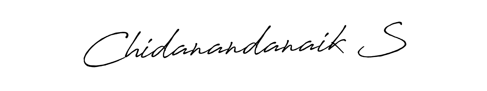 The best way (Antro_Vectra_Bolder) to make a short signature is to pick only two or three words in your name. The name Chidanandanaik S include a total of six letters. For converting this name. Chidanandanaik S signature style 7 images and pictures png