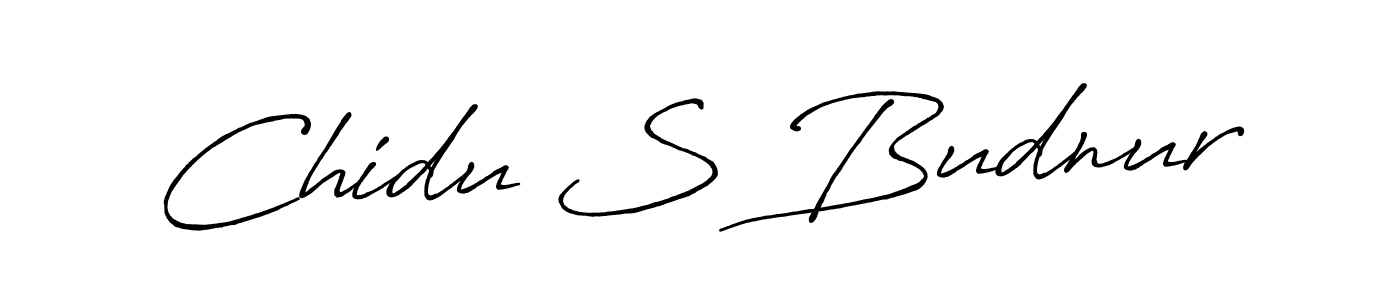 Use a signature maker to create a handwritten signature online. With this signature software, you can design (Antro_Vectra_Bolder) your own signature for name Chidu S Budnur. Chidu S Budnur signature style 7 images and pictures png