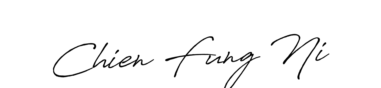 The best way (Antro_Vectra_Bolder) to make a short signature is to pick only two or three words in your name. The name Chien Fung Ni include a total of six letters. For converting this name. Chien Fung Ni signature style 7 images and pictures png