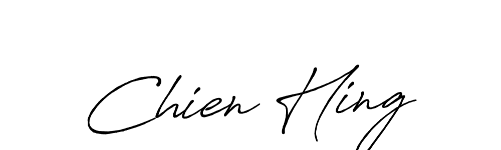 The best way (Antro_Vectra_Bolder) to make a short signature is to pick only two or three words in your name. The name Chien Hing include a total of six letters. For converting this name. Chien Hing signature style 7 images and pictures png