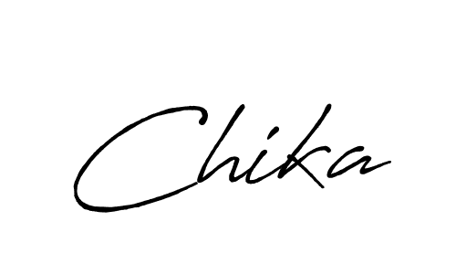 Use a signature maker to create a handwritten signature online. With this signature software, you can design (Antro_Vectra_Bolder) your own signature for name Chika. Chika signature style 7 images and pictures png