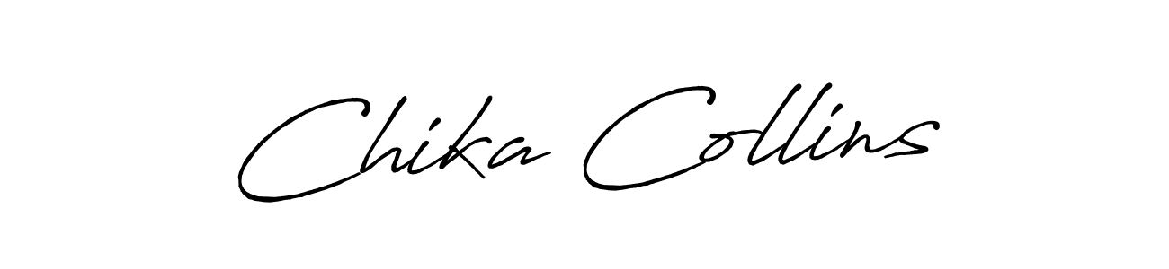 Make a beautiful signature design for name Chika Collins. With this signature (Antro_Vectra_Bolder) style, you can create a handwritten signature for free. Chika Collins signature style 7 images and pictures png