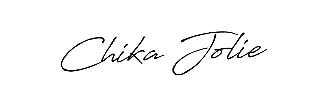 The best way (Antro_Vectra_Bolder) to make a short signature is to pick only two or three words in your name. The name Chika Jolie include a total of six letters. For converting this name. Chika Jolie signature style 7 images and pictures png