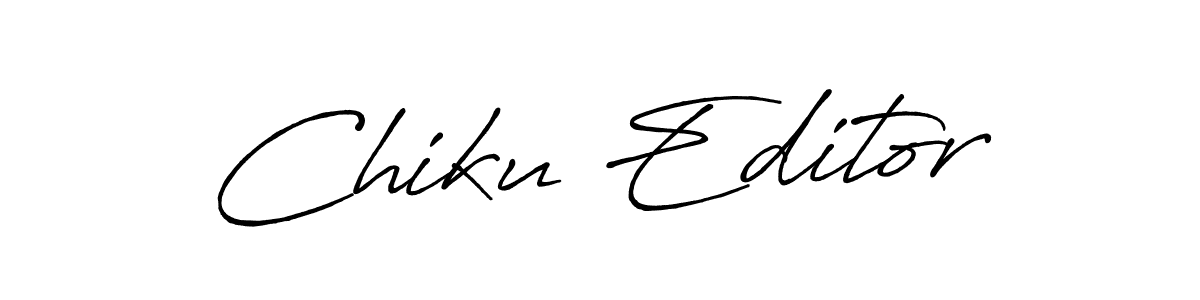 Use a signature maker to create a handwritten signature online. With this signature software, you can design (Antro_Vectra_Bolder) your own signature for name Chiku Editor. Chiku Editor signature style 7 images and pictures png