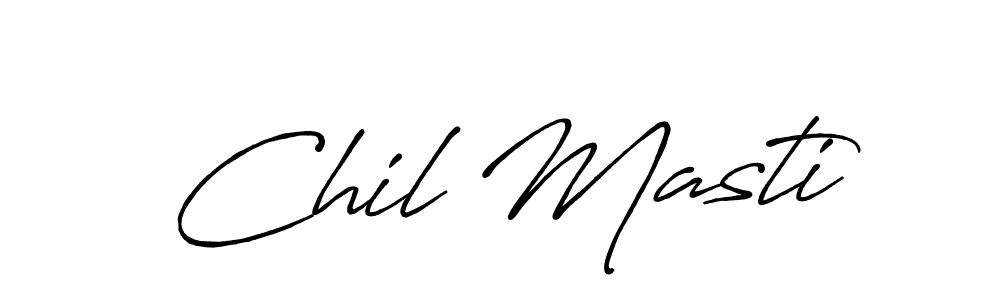 Also we have Chil Masti name is the best signature style. Create professional handwritten signature collection using Antro_Vectra_Bolder autograph style. Chil Masti signature style 7 images and pictures png