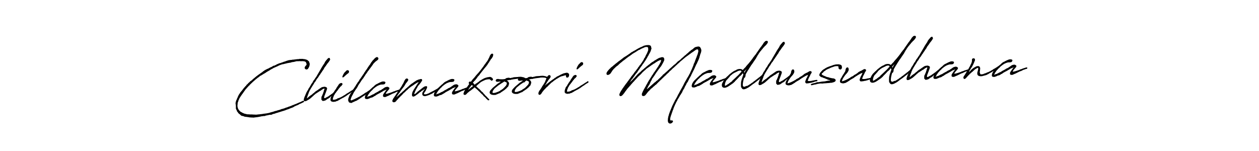 Make a beautiful signature design for name Chilamakoori Madhusudhana. With this signature (Antro_Vectra_Bolder) style, you can create a handwritten signature for free. Chilamakoori Madhusudhana signature style 7 images and pictures png