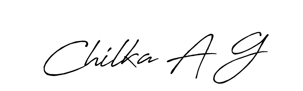 Design your own signature with our free online signature maker. With this signature software, you can create a handwritten (Antro_Vectra_Bolder) signature for name Chilka A G. Chilka A G signature style 7 images and pictures png