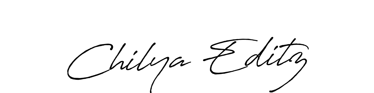 How to make Chilya Editz name signature. Use Antro_Vectra_Bolder style for creating short signs online. This is the latest handwritten sign. Chilya Editz signature style 7 images and pictures png