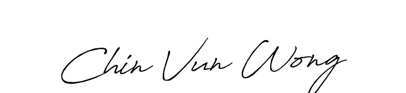 How to make Chin Vun Wong name signature. Use Antro_Vectra_Bolder style for creating short signs online. This is the latest handwritten sign. Chin Vun Wong signature style 7 images and pictures png