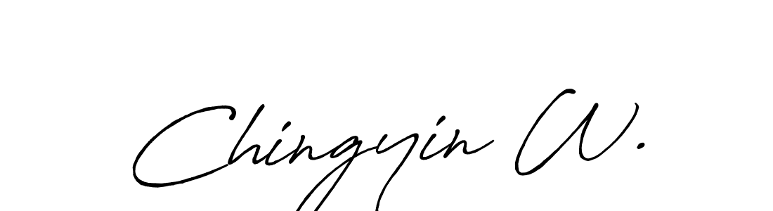 Chingyin W. stylish signature style. Best Handwritten Sign (Antro_Vectra_Bolder) for my name. Handwritten Signature Collection Ideas for my name Chingyin W.. Chingyin W. signature style 7 images and pictures png