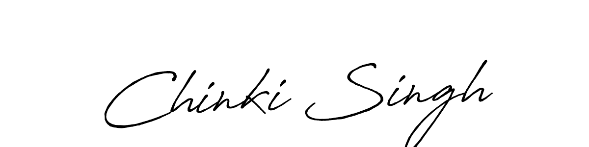 How to make Chinki Singh name signature. Use Antro_Vectra_Bolder style for creating short signs online. This is the latest handwritten sign. Chinki Singh signature style 7 images and pictures png