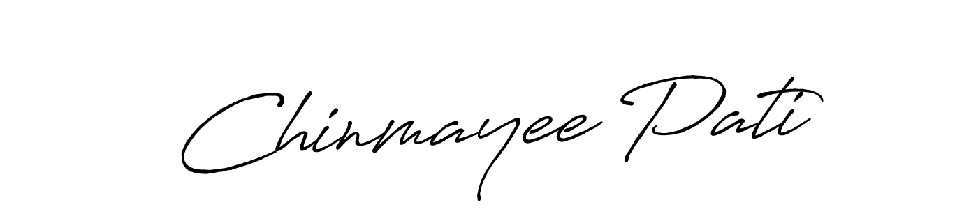 How to make Chinmayee Pati signature? Antro_Vectra_Bolder is a professional autograph style. Create handwritten signature for Chinmayee Pati name. Chinmayee Pati signature style 7 images and pictures png