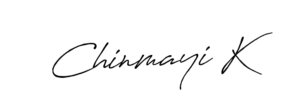 The best way (Antro_Vectra_Bolder) to make a short signature is to pick only two or three words in your name. The name Chinmayi K include a total of six letters. For converting this name. Chinmayi K signature style 7 images and pictures png