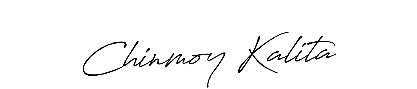 How to make Chinmoy Kalita name signature. Use Antro_Vectra_Bolder style for creating short signs online. This is the latest handwritten sign. Chinmoy Kalita signature style 7 images and pictures png