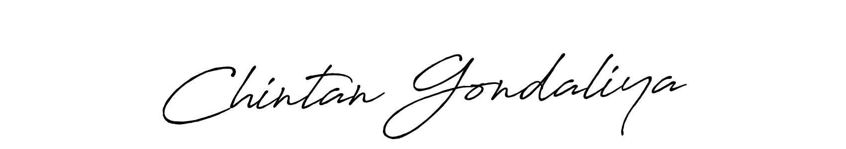 Make a beautiful signature design for name Chintan Gondaliya. With this signature (Antro_Vectra_Bolder) style, you can create a handwritten signature for free. Chintan Gondaliya signature style 7 images and pictures png