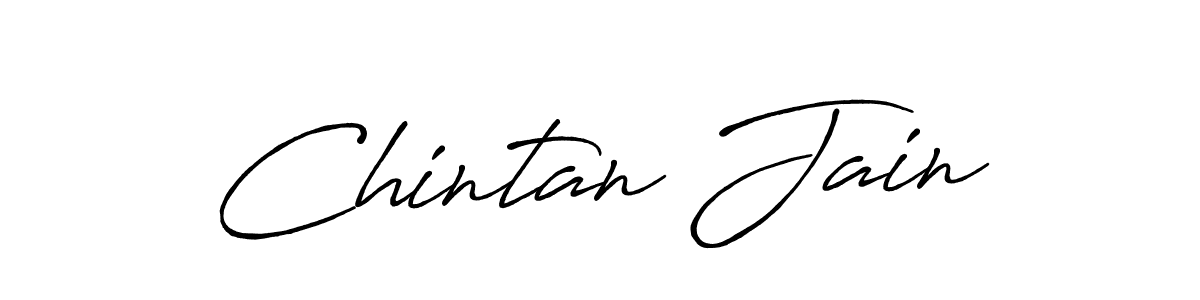 How to make Chintan Jain name signature. Use Antro_Vectra_Bolder style for creating short signs online. This is the latest handwritten sign. Chintan Jain signature style 7 images and pictures png