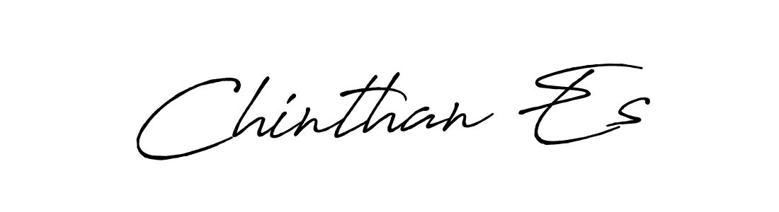 Make a beautiful signature design for name Chinthan Es. With this signature (Antro_Vectra_Bolder) style, you can create a handwritten signature for free. Chinthan Es signature style 7 images and pictures png