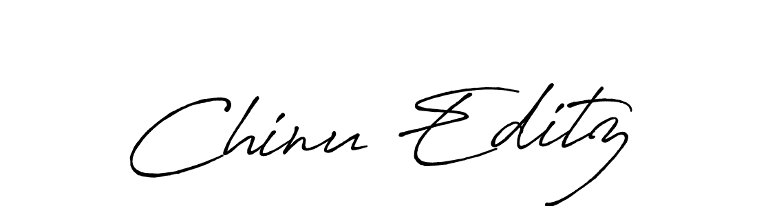 How to make Chinu Editz name signature. Use Antro_Vectra_Bolder style for creating short signs online. This is the latest handwritten sign. Chinu Editz signature style 7 images and pictures png