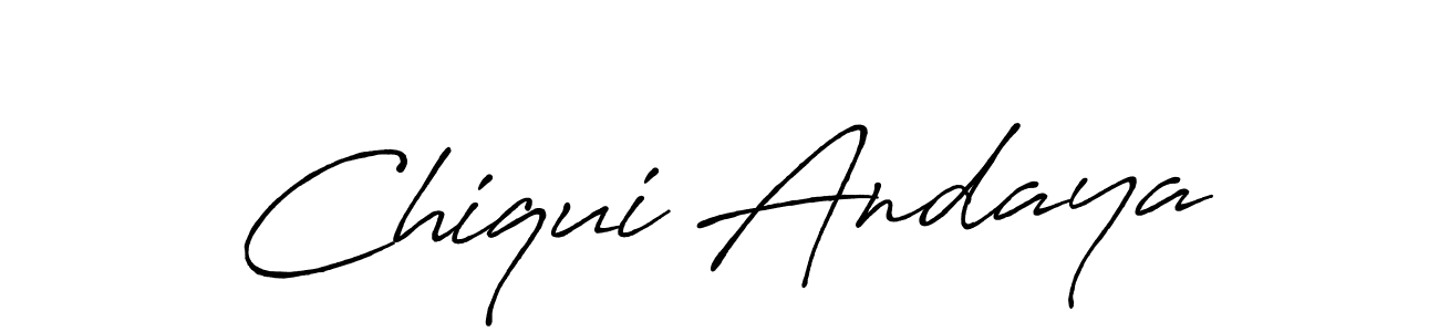 The best way (Antro_Vectra_Bolder) to make a short signature is to pick only two or three words in your name. The name Chiqui Andaya include a total of six letters. For converting this name. Chiqui Andaya signature style 7 images and pictures png