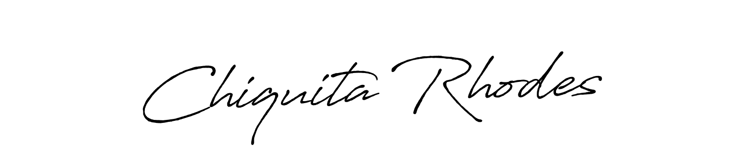 Make a beautiful signature design for name Chiquita Rhodes. With this signature (Antro_Vectra_Bolder) style, you can create a handwritten signature for free. Chiquita Rhodes signature style 7 images and pictures png