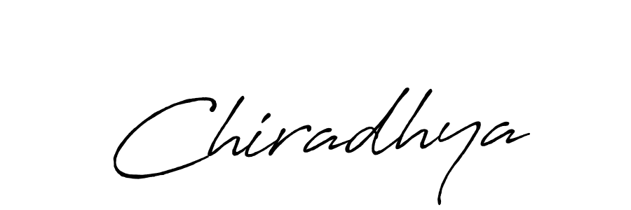 How to make Chiradhya name signature. Use Antro_Vectra_Bolder style for creating short signs online. This is the latest handwritten sign. Chiradhya signature style 7 images and pictures png