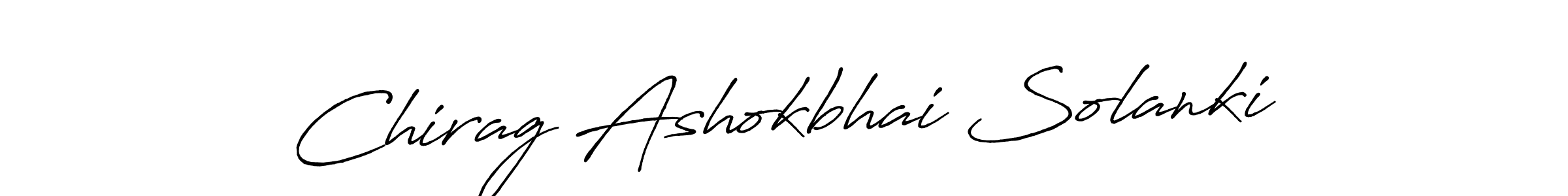 How to make Chirag Ashokbhai Solanki name signature. Use Antro_Vectra_Bolder style for creating short signs online. This is the latest handwritten sign. Chirag Ashokbhai Solanki signature style 7 images and pictures png