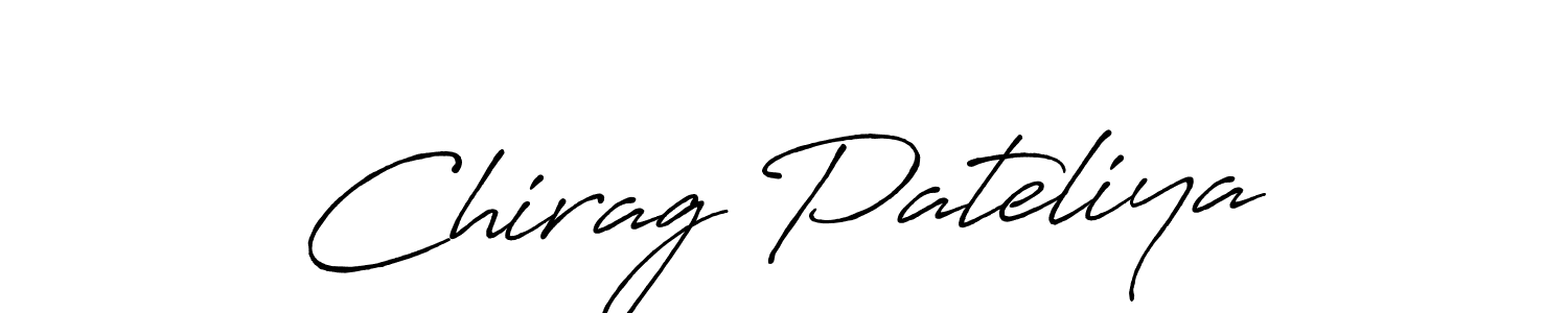 Make a beautiful signature design for name Chirag Pateliya. With this signature (Antro_Vectra_Bolder) style, you can create a handwritten signature for free. Chirag Pateliya signature style 7 images and pictures png