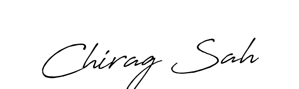 How to make Chirag Sah name signature. Use Antro_Vectra_Bolder style for creating short signs online. This is the latest handwritten sign. Chirag Sah signature style 7 images and pictures png